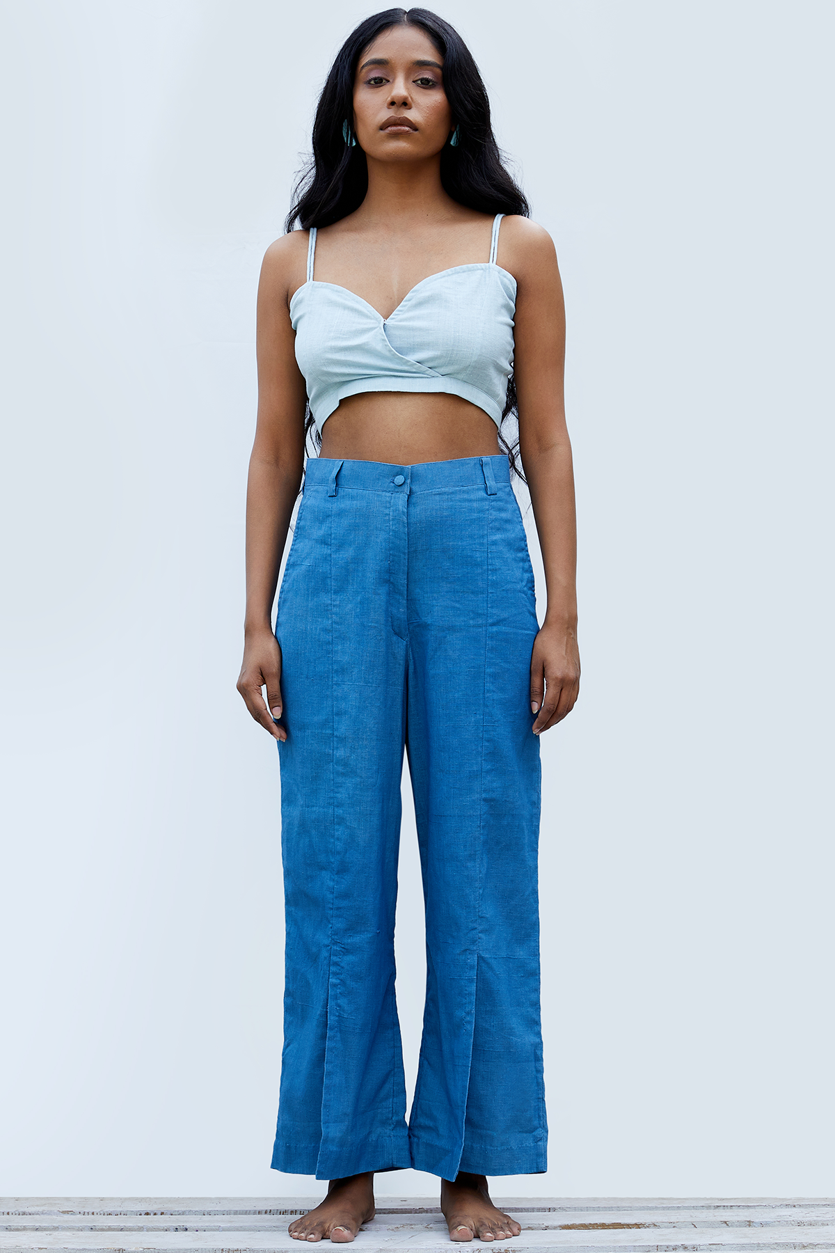 Dune Slit Pants - Indigo