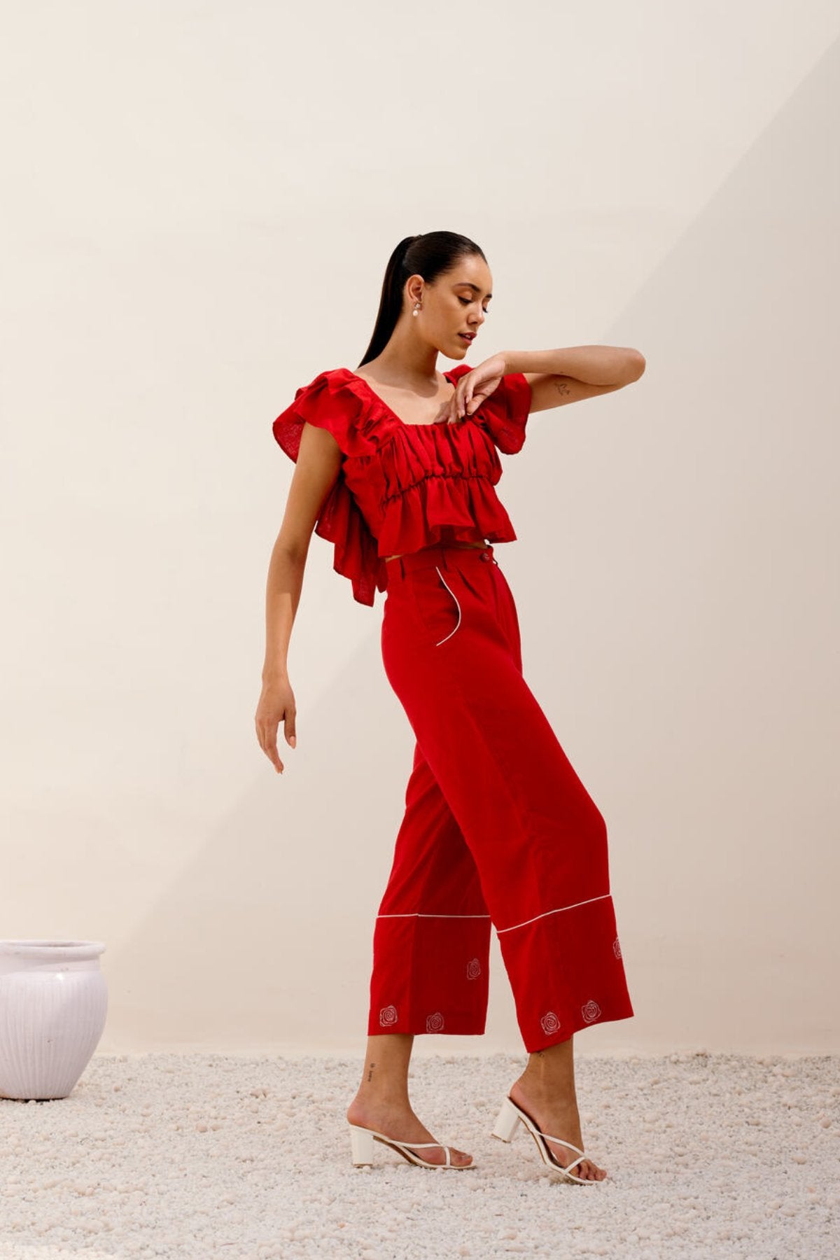 Mimosa Co-ord Set - Red (Set of 2)